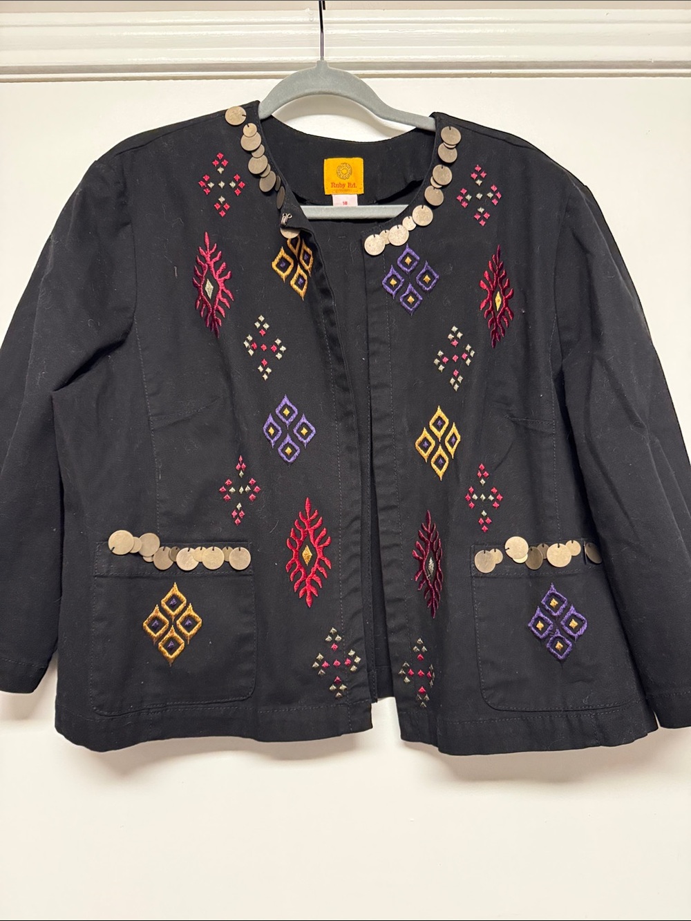 Ruby Red Multi-Print Black Jacket